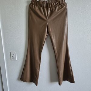 JODIFL Brown Faux Leather Pants